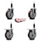 Service Caster 5'' Maroon Poly Swivel 1'' Expanding Stem Caster Set 2 Total Lock Brakes, 4PK SCC-EXTTL20S514-PPUB-MRN-2-S-2-1 - alternate 2